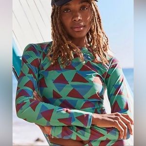 Free People Movement Make Way Printed Rasher Sport Top Size XS